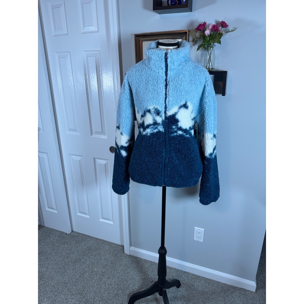 Thread & Supply Blue Mountain Sherpa Fleece Full Zip Jacket Sz Large